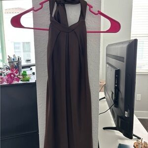 Zara halter midi dress (brown)
